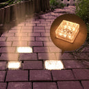 Solar Ice Cube Light 4 LED Garden Outdoor Patio Yard Decor (Warm White S) Newly
