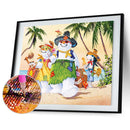 5D DIY Beach Snowman Full Round Drill Diamond Painting Kit Artwork Craft