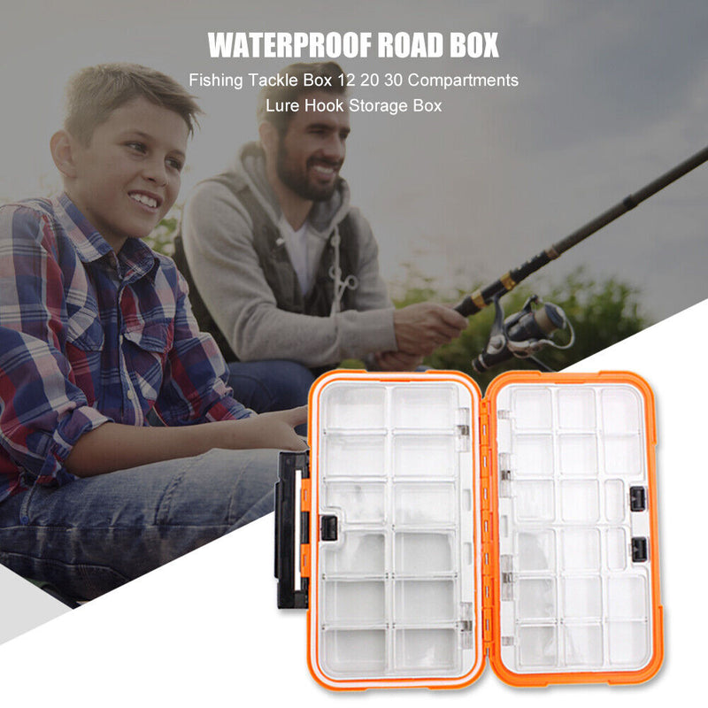 Fishing Tackle Box Double Sided Fishing Lure Bait Hook Storage Box (L) Newly