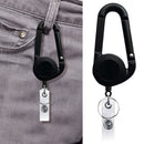 Retractable Key Ring Lanyard Camping Pull Carabiner Rope Buckles (Black) Newly