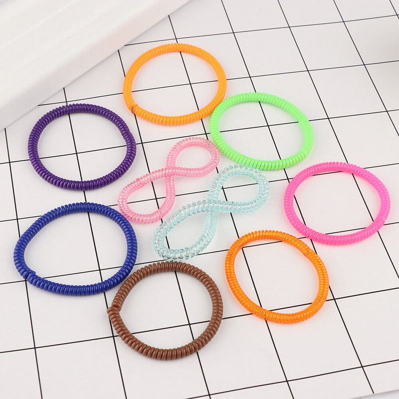 Elastic Super Thin Women Rubber Ponytail Holder Telephone Wire Hair Ropes