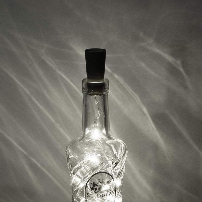 2m Battery Powered Copper Wire Wine Cork 15LED Light Chain (White)