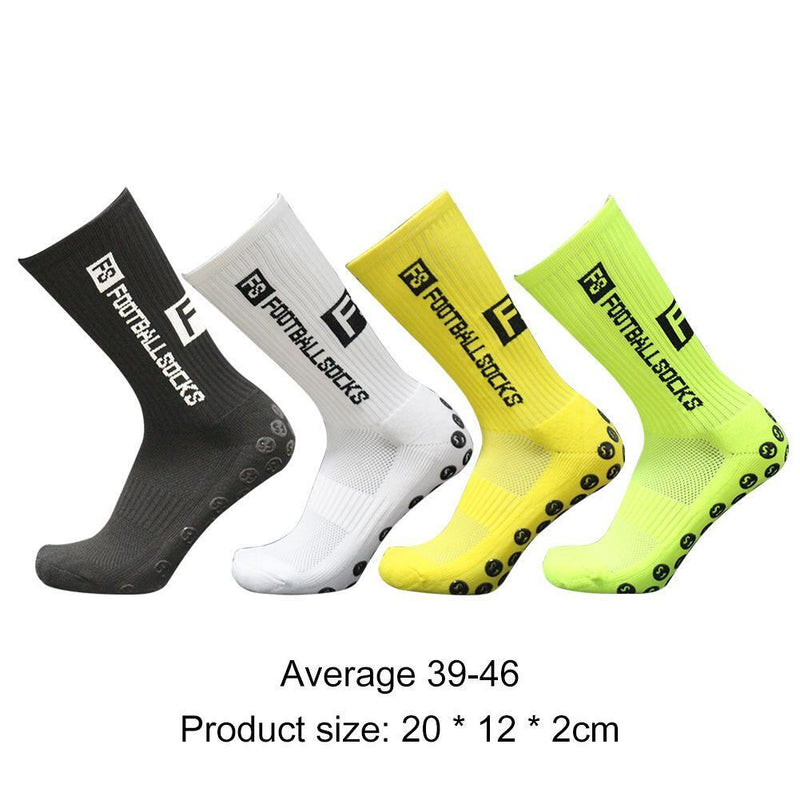 5pcs Round Silicone Suction Non Slip Football Socks Sports Training (Black)