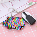 Sequins Pig Keychain Car Backpack Accessories Keyring Pendants (Multicolor)