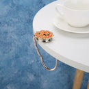 Portable Zinc Alloy Rhinestone Metal Handbag Hook Hanger Foldable Table Holder