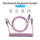 Type-C to USB Cable Mechanical Keyboard Aviation Connector Spiral Aviator Wire