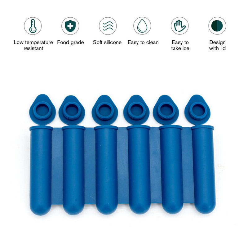 Mini Popsicle Maker DIY Silicone Ice Cube Mold for Beverage (Navy Blue) Newly