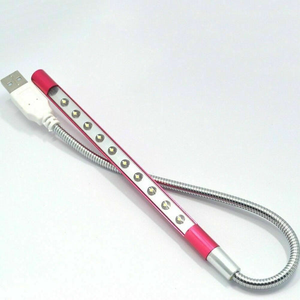 Mini 10 LEDs USB Light Flexible Metal LED Lamp Book Reading Light For PC/La Q7D1