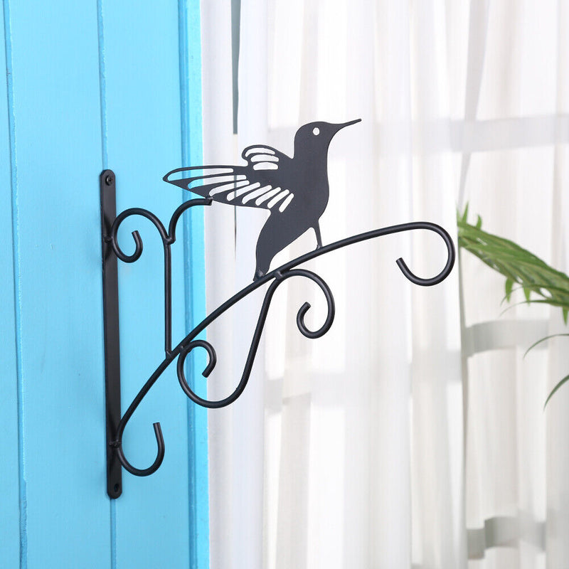 Wrought Iron Hanging Flower Pot Basket Decorative Hanger Brackets (Bird) Newly