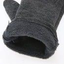 Women Touch Screen Winter Warm Weaved Knit Lace Gloves (Gray)