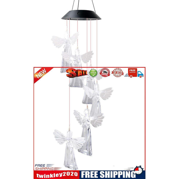 Solar Wind Chime Light, Changing Color, Angel Wind Bell Decor for Outdoor