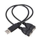 USB 2.0 A Male To 2 Dual USB Female Jack Y-Splitter Adapter Cord Hub Hot Z8Z4