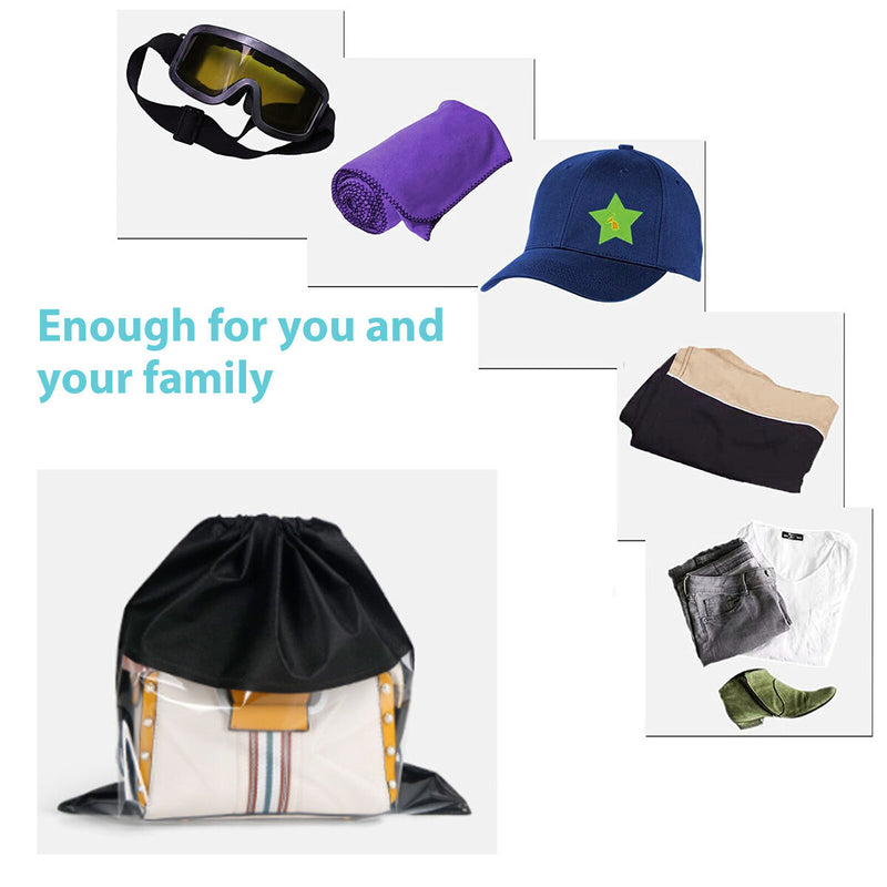 8 Pack Handbag Storage Organizer Purse Clear Dust Cover Bag Drawstring 4 Si