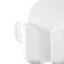Wall Mounted Organizer Storage Box with Hooks Phone Remote Control (White) Newly