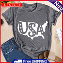 Independence Day Print USA Letter Tea (Dark Grey M) T-Shirt