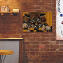 Playing Chess Cat Metal Plate Tin Sign for Bar Pub Club Cafe Wall Art Decor