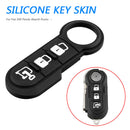 Rubber Button Pad Black for Fiat 500 Panda Abarth Dot 3 Buttons Remote Key Fob