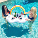 Inflatable Drink Holder Pool Rainbow Floating Fruit Serving Bar Table Tray Newly