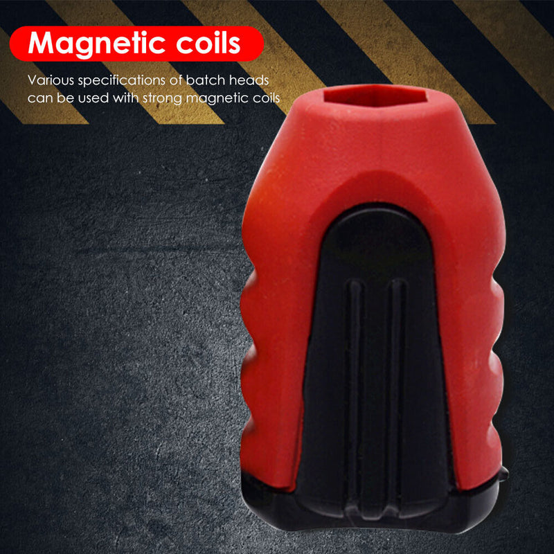 Strong Magnetizer Drill Bit Magnetic Ring Magnet Screwdriver Bits (Red)