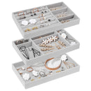 Watch Velvet Stackable Jewelry Trays Earring Organizer Drawer Rings Holder