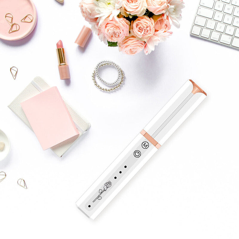 Long Lasting Eye Lash Curling Makeup Electric Heated Eyelash Curler (White)