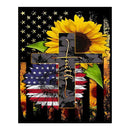 Full Stamped Cross American Flag Sunflower DIY 11CT Eco-Cotton Thread Needlework
