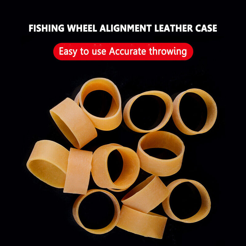 25x Sea Rod Spinning Fishing Reel Belt Leather Sleeve Wheel Rubber Band (L)