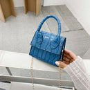Women Mini Totes Handbag Solid PU Crossbody Chain Purse Shoulder Top-handle Bags