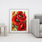 Oil Paint By Numbers Picture DIY Drawing Red Flower Acrylic Paint Decor Art