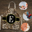 Leopard E Printed Linen Apron Waterproof Pinafore for Home Bibs (82x68cm)