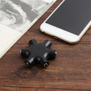 3.5mm Jack 6 Way Multi Port Hub Aux Headphone Audio Cable Adapter (Black)