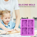 4-Cavity Wave Flower Shape Soap Mold Chocolate Cake Mould Pastry DIY Baking Tray