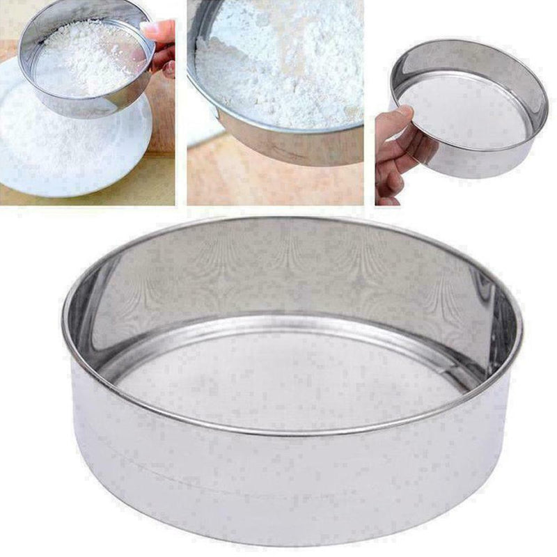 Sifter Colander Flour Sieve Steel Fine Oil Tool Home Strainer L6V5 L4OA2X7 G7H4