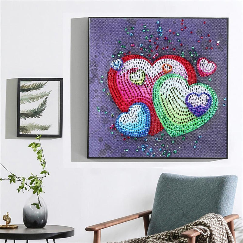 5D DIY Special-shaped Diamond Painting Cross Stitch Embroidery (H030 Heart)
