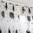 Big Flower Tulle Blackout Curtains Window Drape for Bedroom Decor(Grey)