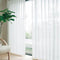 4pcs Solid Color Window Curtain Flower Pattern Valance White