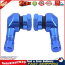 2pcs 90° CNC Aluminum Motorcycle 11.3mm Rim Tire Tyre Valve Stems(Blue) Newly