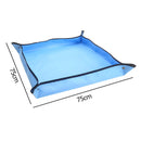 Plant Repotting Mat Waterproof Foldable Planting Pot Pad (Blue 75x75cm) Newly