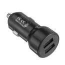 Car Dual USB Adapter Black Round Dual USB Car Charger USB Charger Fast Charger