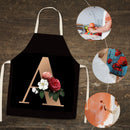 Letter A Print Kitchen Linen Apron Waterproof Home Cooking Bibs (82x68cm)