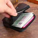 Casual Litchi Pattern Clutch Men PU Leather Belt Purse Card Holder Small Wall