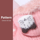 3-6 Years Children Knitted Half Finger Mitten Gloves Flip Cover Mittens
