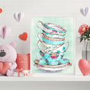 Tea Cup Drawing Frameless DIY Oil Paint by Numbers Canvas Home Decoration