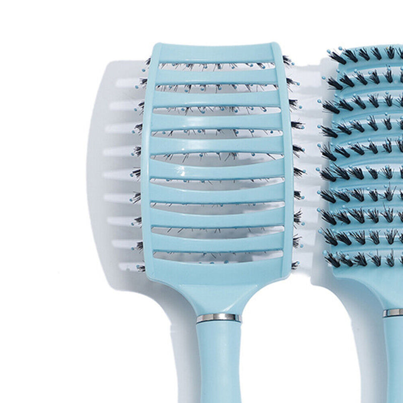 Women Bristle Hairbrush Scalp Massage Comb Wet Curly Hair Detangle Salon Tool