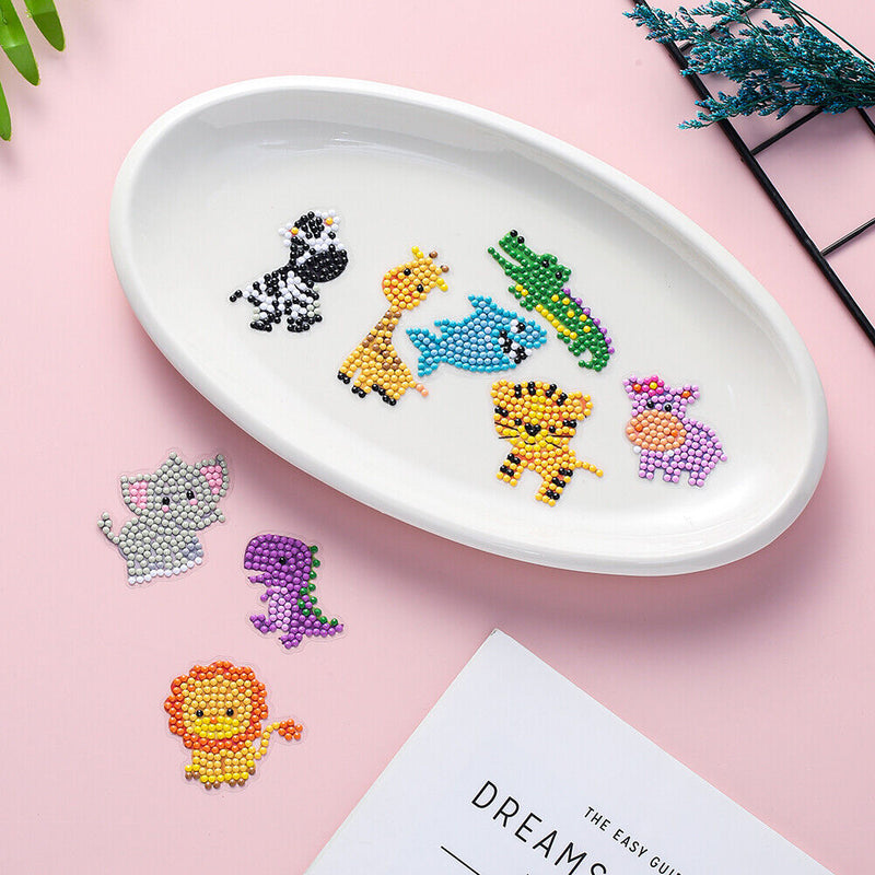 9x Kids Full Drill DIY Diamond Painting Stickers Animal Phone Cup Decals Newly
