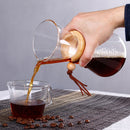 Steel Anti-Scald Brewer Pot Filter Dripper Pour Over 400ML Glass Coffee Kettle