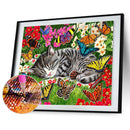 Diamond Painting 5D DIY Cat Full Round Drill Rhinestone Picture (NH1195) Newly