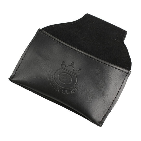 Black Faux Leather Chalk Holder Pouch with Clip Pool Billiards Snooker Cue
