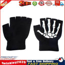 Knitting Gloves Women Men Half Finger Skeleton Cycling Mittens Hand Warmer Newly
