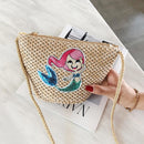 Summer Shoulder Handbags Women Animal Print Weaving Crossbody Messenger Bags